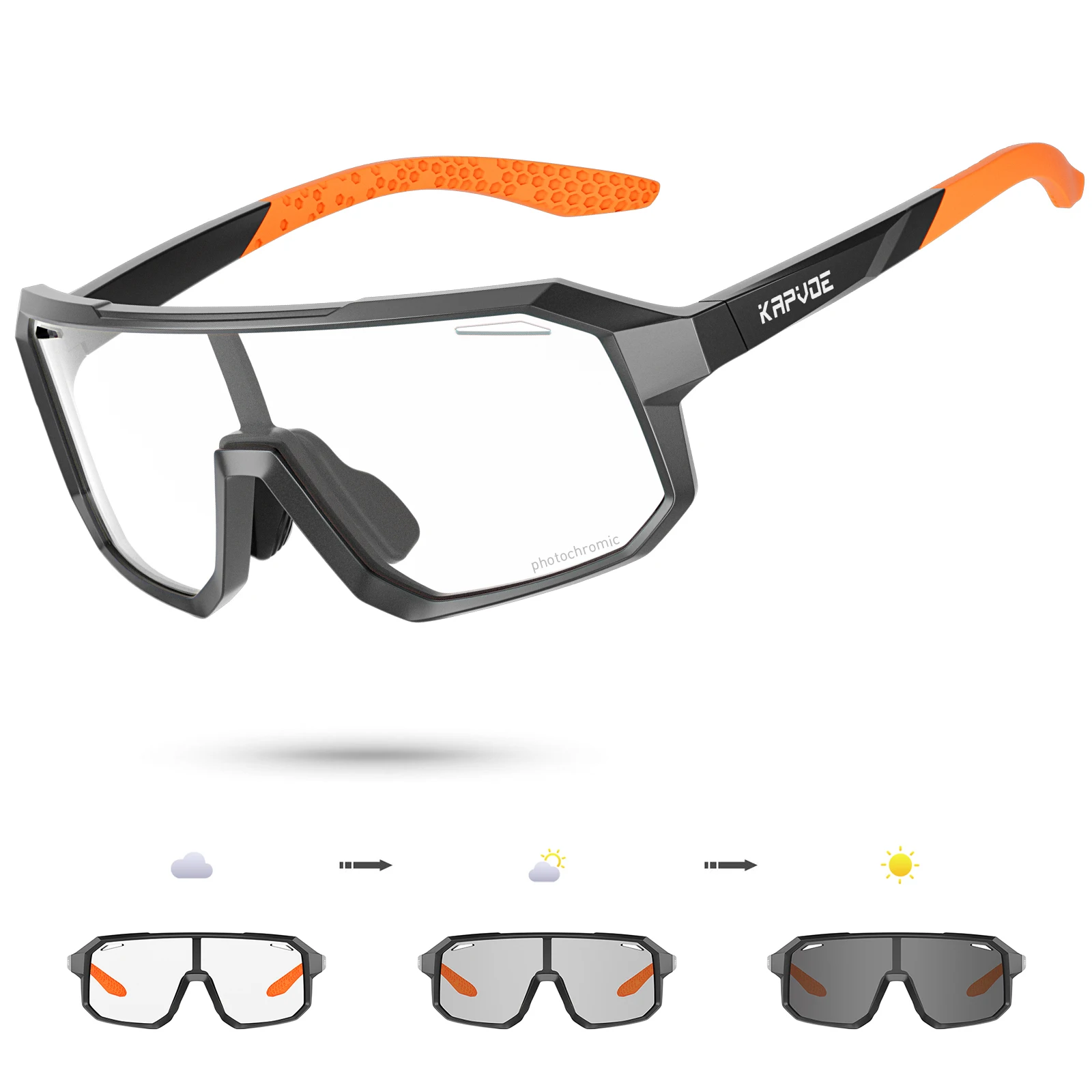 Kapvoe Kids Photochromic Sports Child Bike Sunglasses Baseball Cycling Glasses for UV400 Boys Girls Small Size Fashion Outdoor