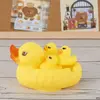 4pcs Rubber Duck Family Squeak Ducks Baby Shower Toy Float Bathtub Yellow Duck Toy Gift for Toddlers Boys Girls Kids Birthday 3