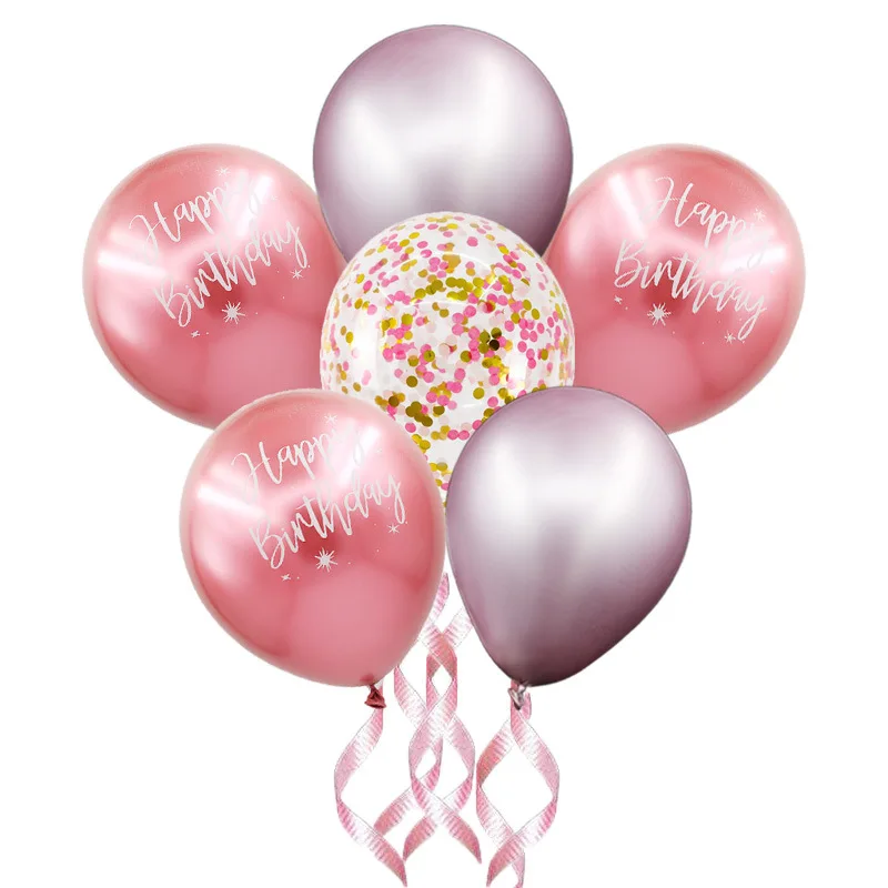 Neue Roségold Geburtstagsdekoration Ballons Tortendekoration Hintergrund Geschenktüte Tischware Becher Tischdecke Partyzubehör für Geburtstag – Detail 31