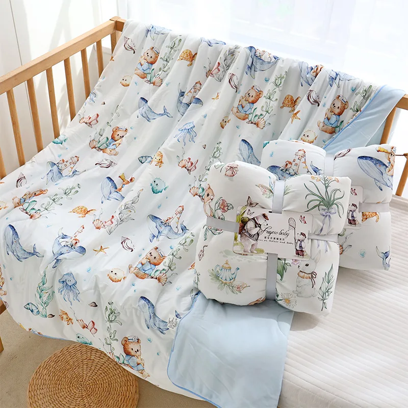 150x120cm Summer Cool Comforter for Children Class A Maternal and Infant Cool Feeling Is Covered By Baby Sleeping Nap Quilt