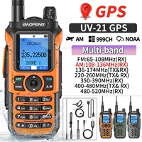 Baofeng UV-21 GPS Walkie Talkie 10W Full Band AM FM 999CH Long Range Waterproof Type-C Two Way Ham Radio Upgraded UV-17 PRO GPS 1