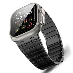 Sleek Magnetic Stainless Steel Watch Band - Premium Metal Strap - Series 10 46mm (Black)