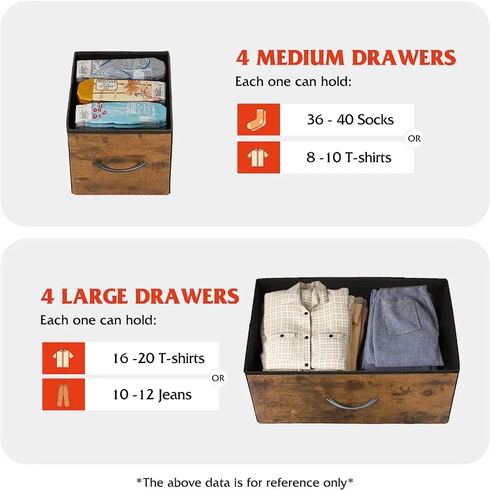 Description Picture 5 of itemDressers for Bedroom Furniture Living Room Chest of Drawers Entryway Bedroom Dresser With 8 Drawers Dressing Table Closet Home