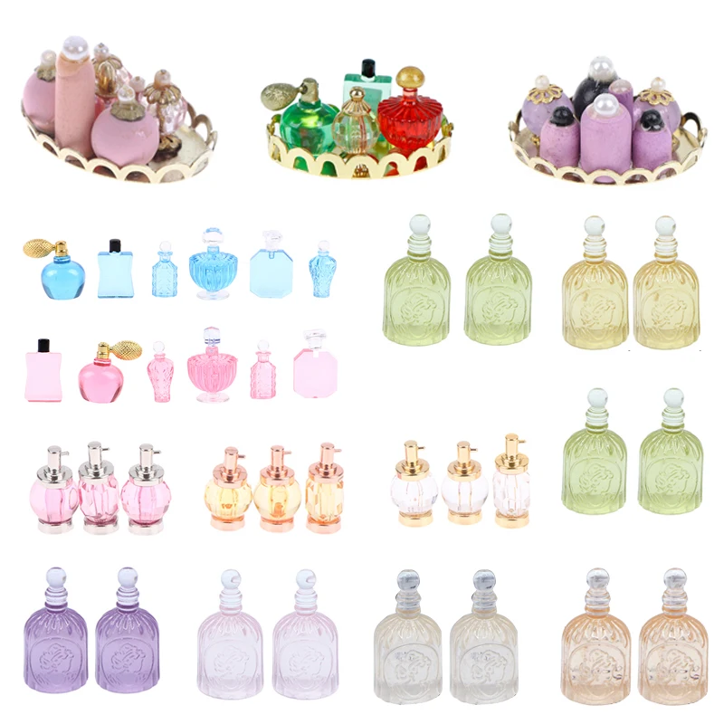 1/3/6/10pcs 1/12 Scale Perfume Miniature Furniture Model Mini Doll House Furniture Doll Bathroom Bedroom Decoration Accessories