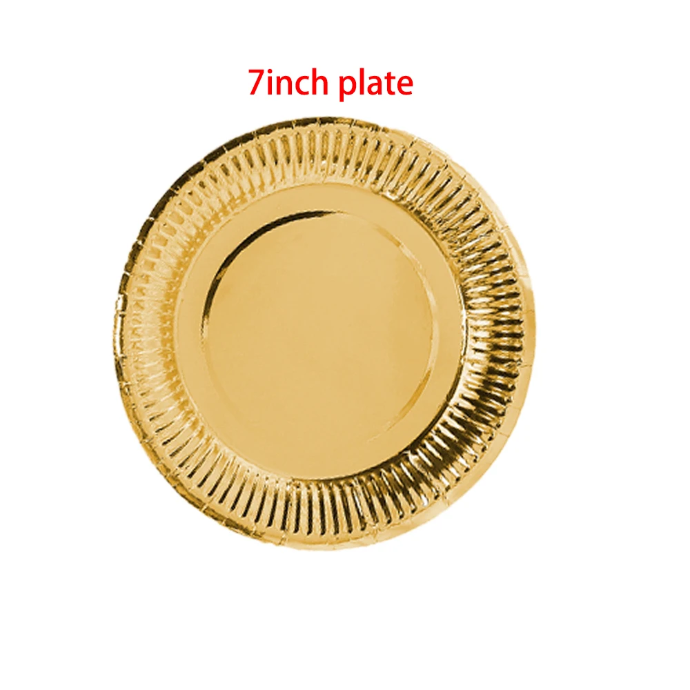 Description Picture 3 of itemGold Themed Decorative Disposable Gold Cups Paper Plates Straws Cake Stands Napkin Cutlery Sets Adult Kids Birthday Party Suppli