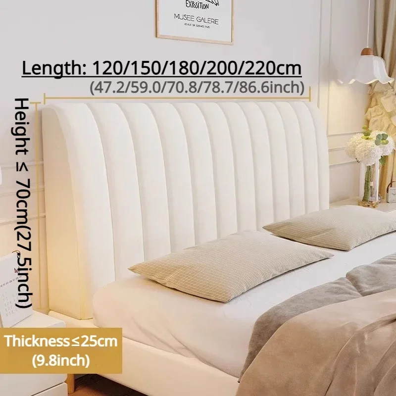 Copritestiera Letto In Velluto Elasticizzato - Antipolvere Lavabile - Beige 180cm - Foto 12