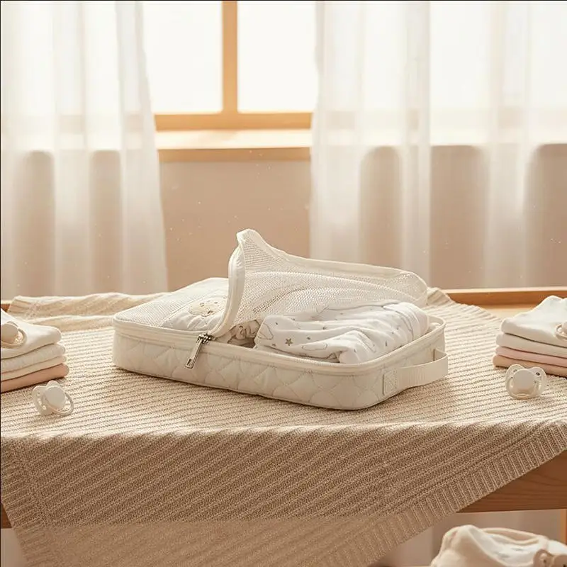 Borsa portaoggetti impermeabile portatile per pannolini, borsa da viaggio con cerniera per mamma, organizer multifunzionale per gli oggetti essenziali quotidiani del bambino - immagine 2