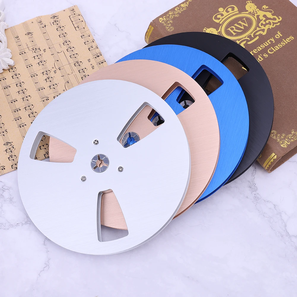  Recording Takeup Reel, 6 Wind Resistance Holes Aluminum Alloy 1/4  10 Inch Empty Tape Reel for Reel to Reel Tape Player (Gold) : Electronics