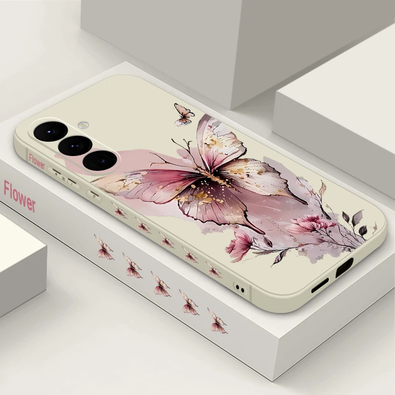 Pink Butterfly Print Soft TPU Phone Case