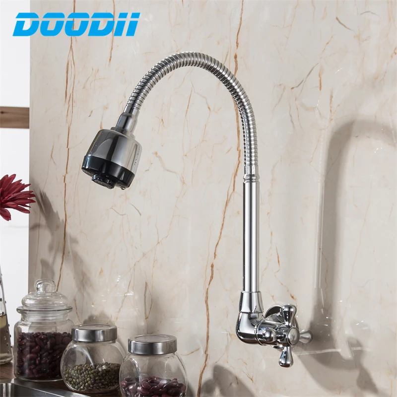 

DOODII Single handle wall mounted kitchen faucet wall entry single cold bathroom sink washbasin mixer faucet shower faucet