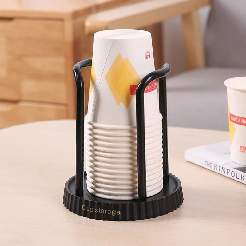 Simple Disposable Cup Storage Holder Water Tea Cups Dispenser Rack Shelf with Longer Stick Mug Display Stand Home Organizer