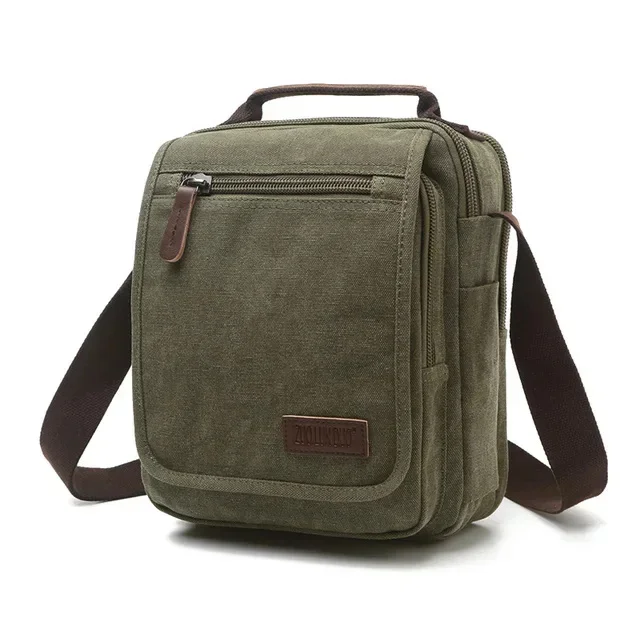 thumbnail image 1 of Bolso de lona mini para hombre, resistente al desgaste, moderno, tipo maletín de negocios, tipo bandolera, de viaje, informal, estilo retro, XA508ZC, 1 of 5