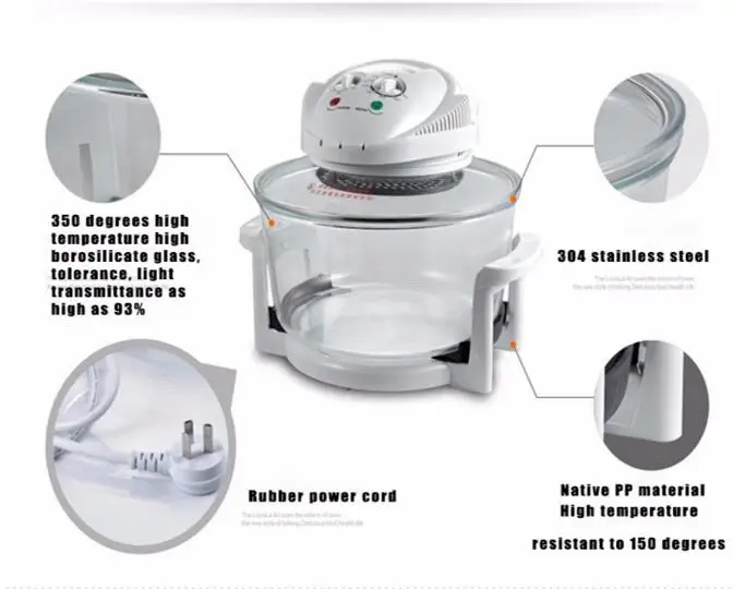 Household Electric Fryer 1300W Chicken Air Fryer 12L Turbo Oven 220V Conventional Infrared Super Wave Oven Electric