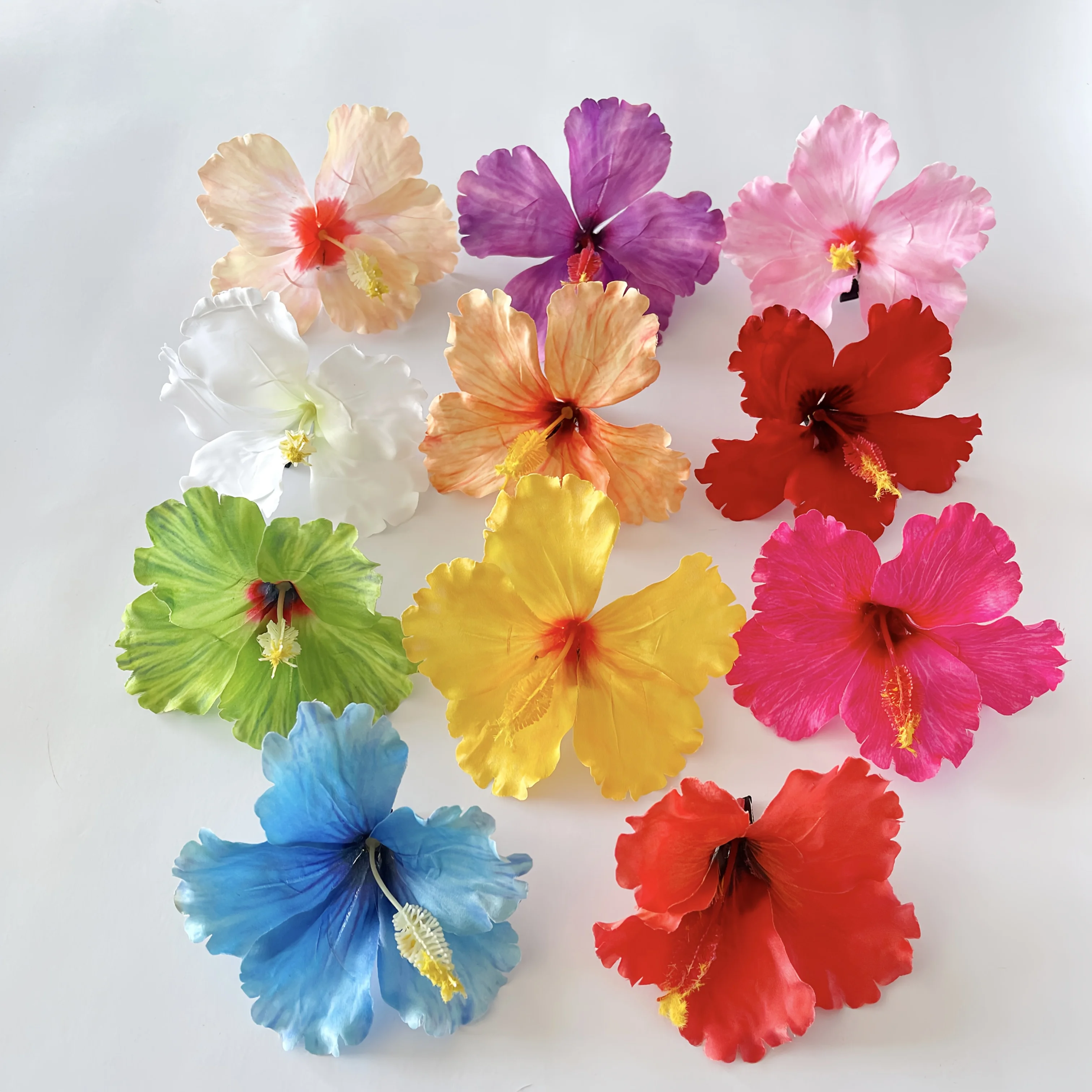 1 Stück böhmische Hibiskusblüten-Haarspange, große künstliche Blume für Hochzeit, Strand, Party, hawaiianisch – Detail 11