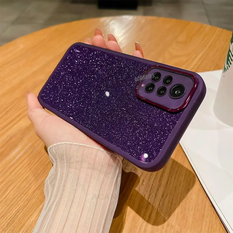 Luxury Glitter Silicone Phone Case with Lens Glass Protection