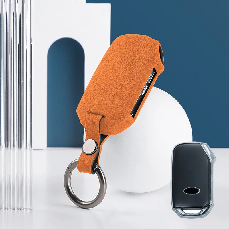 Alcantara Di Fascia Alta Per Kia Sportage K3 Kx57/K5 Stinger Gt Sorento Ceed Cd Cerato Forte Car Key Cover Accessori Portachiavi