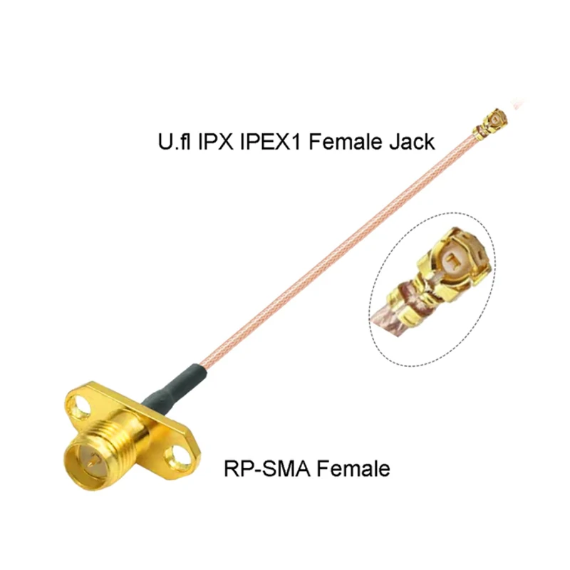 

2PCS IPX/u.fl To RP SMA Female 2-Hole Panel Pigtail Cable RG178 10cm/15cm/20cm/30cm For PCI Wifi Card Wireless Modem