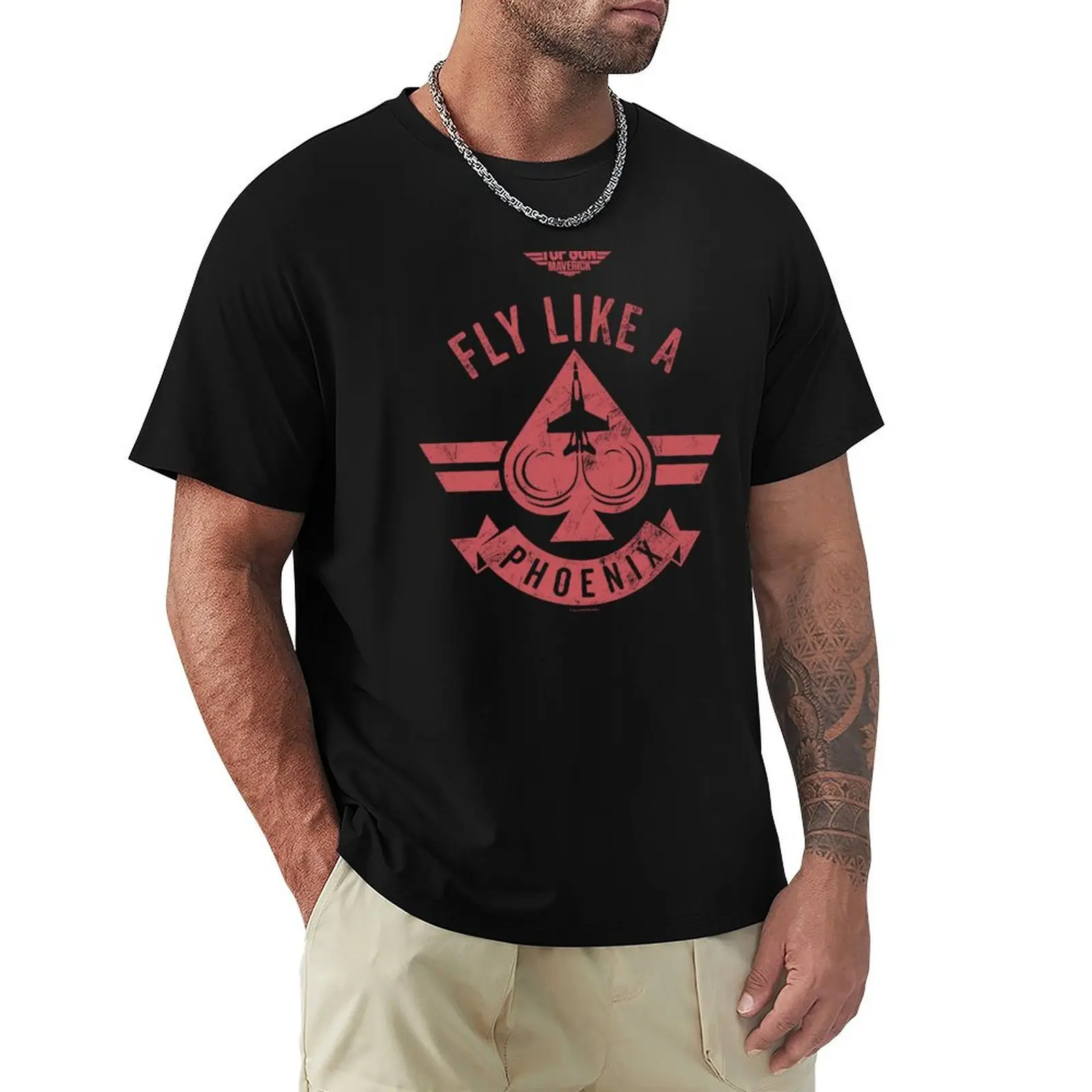 Top Gun: Maverick Fly Like A Phoenix Spade Card Logo T-Shirt tees men tshirt