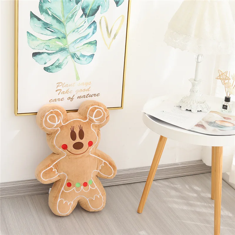 thumbnail image 1 of Peluche de Mickey Mouse de jengibre de 22 a 50 cm con dibujos animados, muñeco de peluche para bebé, almohada de galletas de Minnie, regalo para niños, decoración de coche, 1 of 5