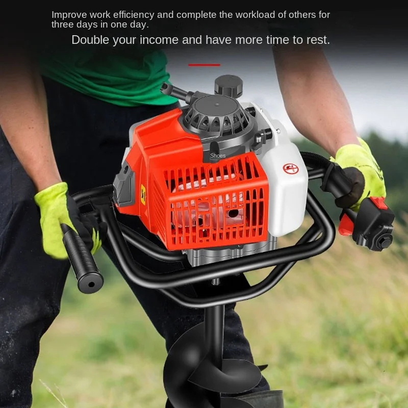 Ground drill Post Hole Excavator 2 Stroke 98CC Petrol Soil Drill Drill 5.2kw Fence Ground Installing Guardrail Railings