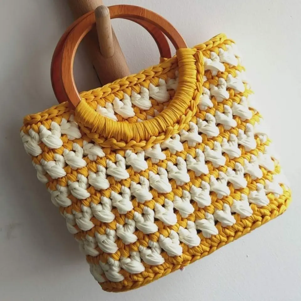 New Women's Bag Single Crossbody Bags Cloth Crochet Woven Tote Women Shoulder Bags Ladies Casual Shopping Basket Bags Designer