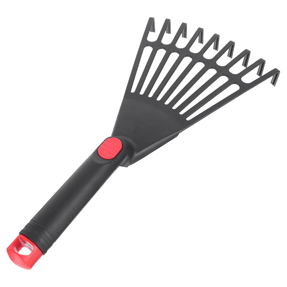 손잡이가 달린 작은 정원 갈퀴, 잎 갈퀴, 플라스틱 갈퀴, 원예 갈퀴 도구