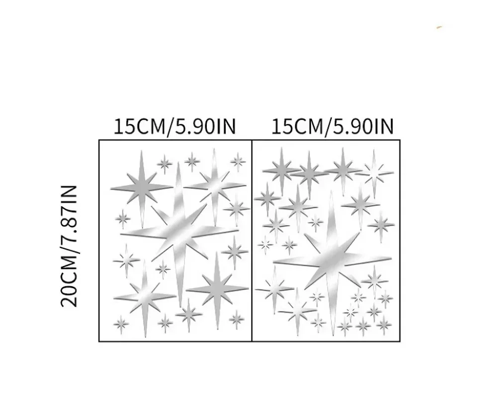 Description Picture 3 of itemStar Mirror Wall Sticker 42/20pcs DIY Acrylic Removable Decal Self-adhesive Wallpaper Bedroom Children Room Home Decoration