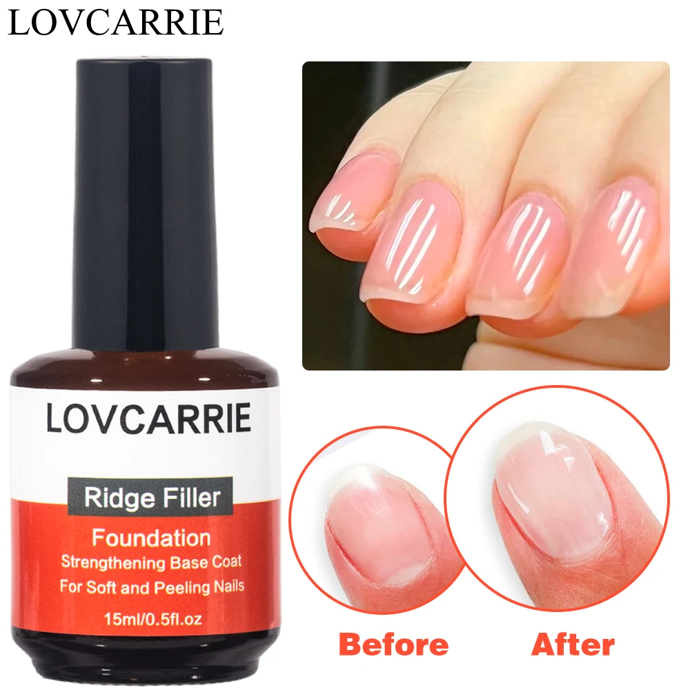 

LOVCARRIE Ridge Filler Nail Strengthener Base Coat for Strong Healthy Nails Foundation Serum Repair Damaged Brittle Nails Art