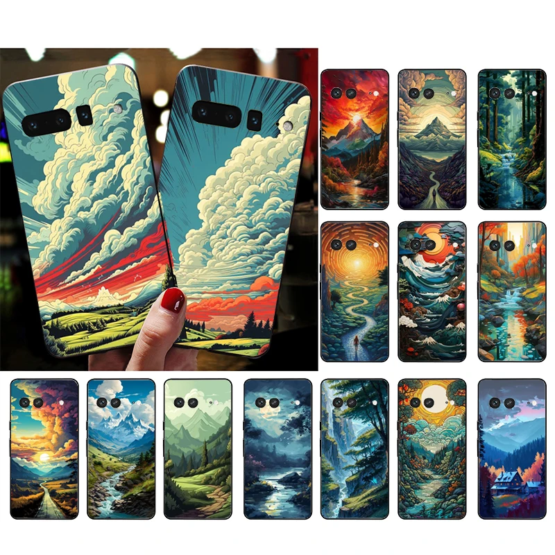 

Landscape Forest Cloud Phone Case For Google Pixel 8 7 Pro 7A 7 6A 6 Pro 5A 4A 3A Pixel 4 XL Pixel 5 6 4 3 3A XL