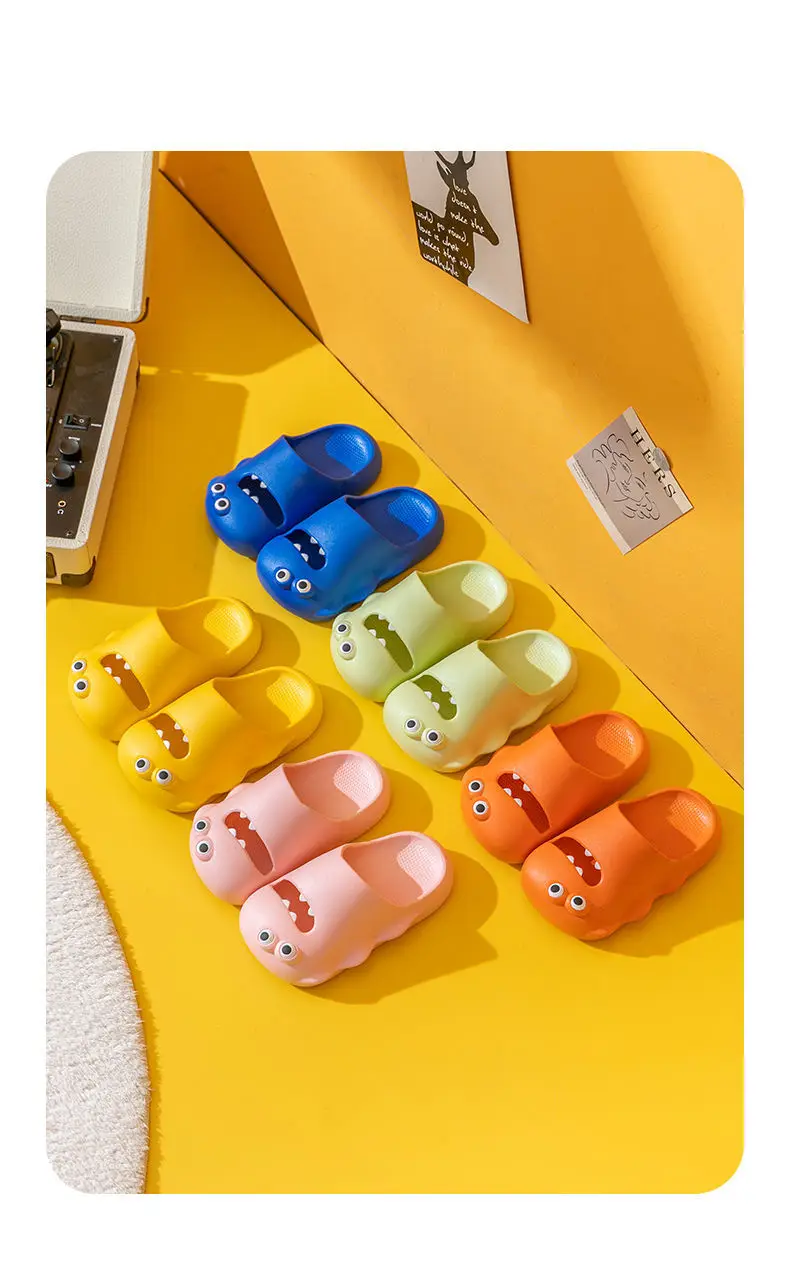 bata children's sandals Summer Children's Slippers Kid Shoes Parent-child Aldult Dinosaur Boys And Girls Shoes Soft Sole Anti-Slip Children's Cartoon best leather shoes