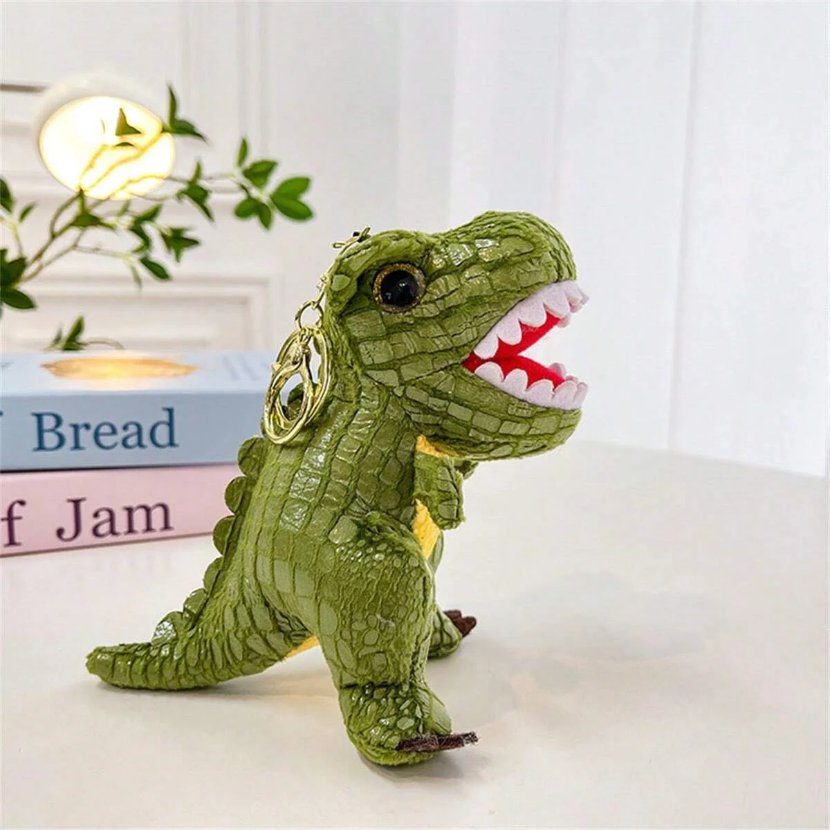 Dinosaur Plush Keychain Soft Stuffed Animal Key Ring, 14cm Cute Bag Accessory for Backpack