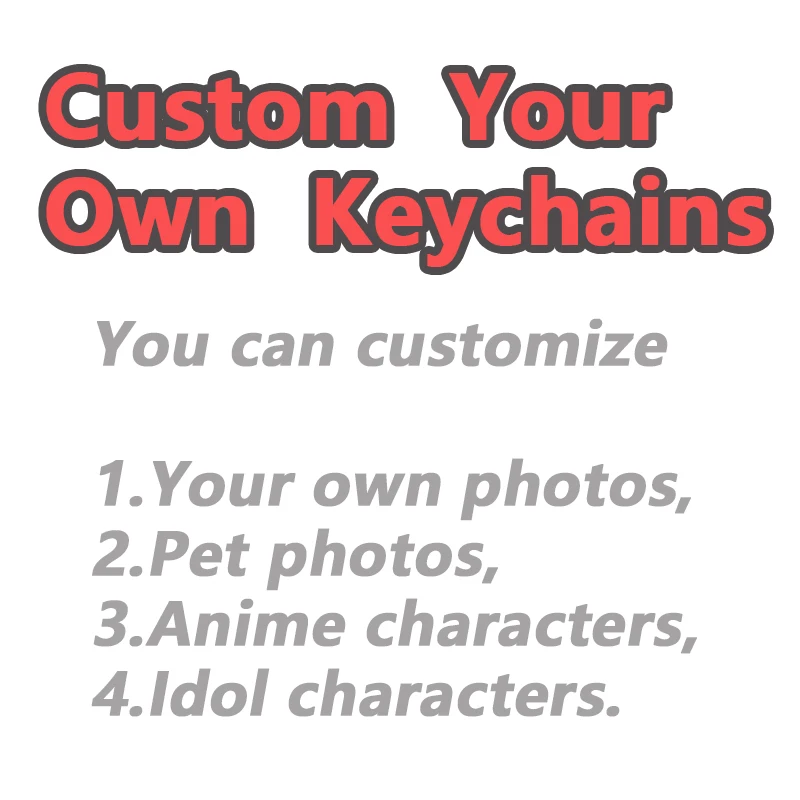 Custom Clear White Star Acrylic Keychains Clear Charms Cartoon Photo Anime Cute Customized Logo Personalized Design Keyring Gift