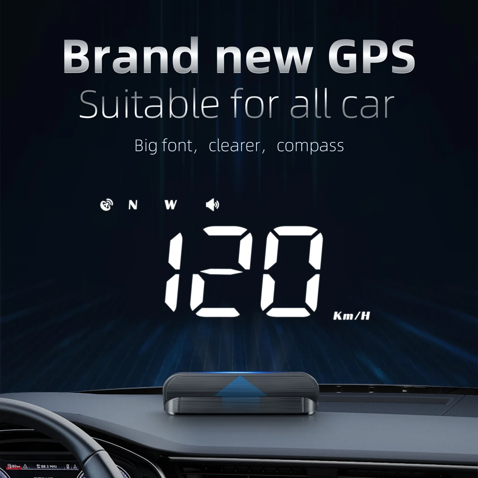 HUD GPS Car Head-Up Display Windshield Projector Digital Speedometer & Monitor