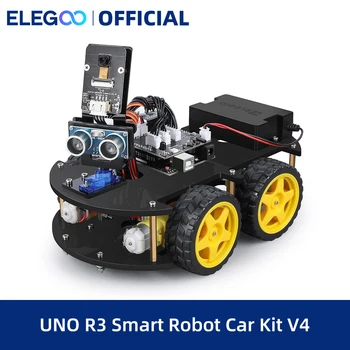 ELEGOO UNO R3 프로젝트 스마트 로봇 자동차 키트 V4, Arduino 학습자용 지능형 교육용 장난감 자동차 로봇 키트 DIY 키트