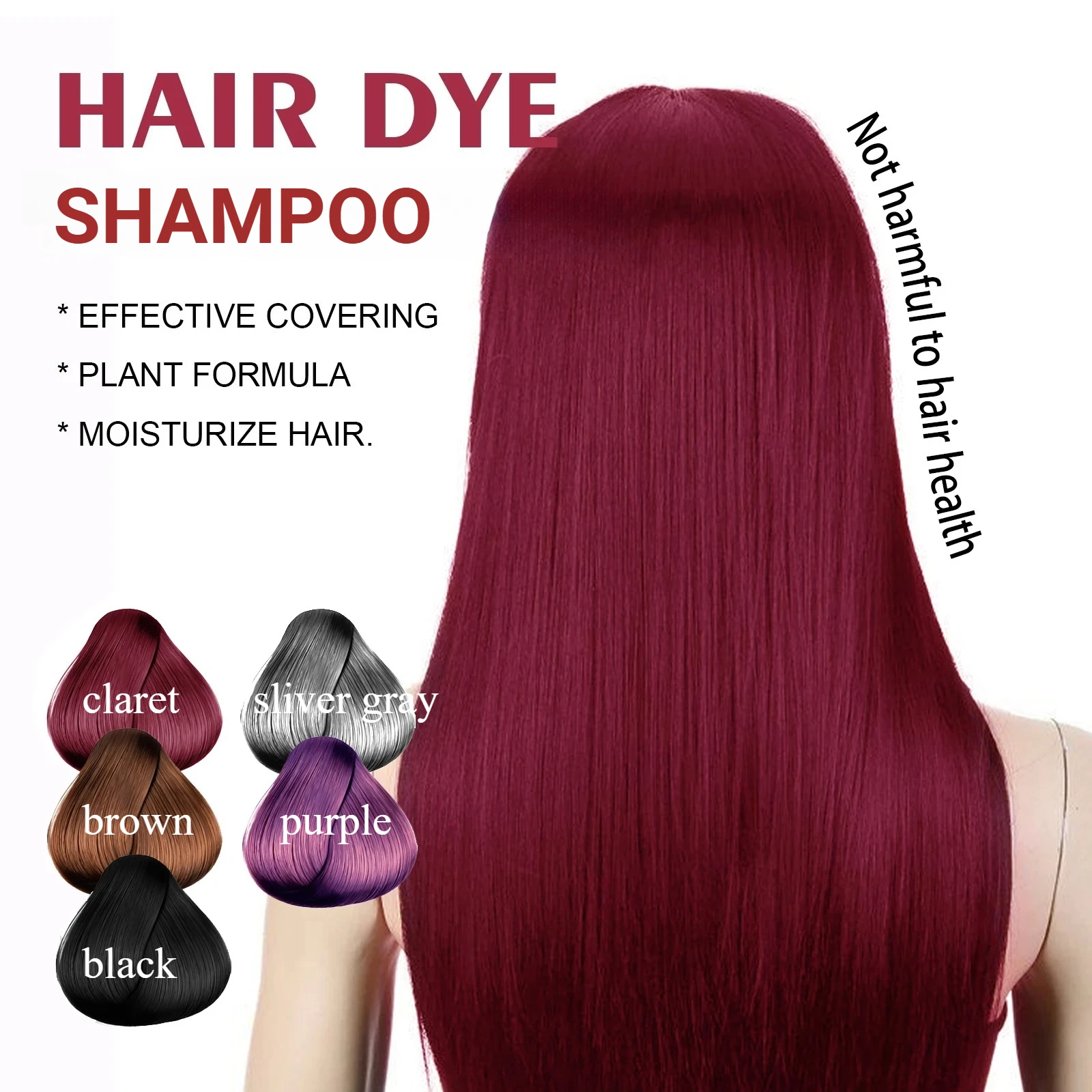 Shampoo Colorante 3in1 da 100ml, Colorazione Rapida, Lunga Durata, Riparazione, Pulizia a Secco, Nutrimento delle Radici, Restauro del Colore dei Capelli