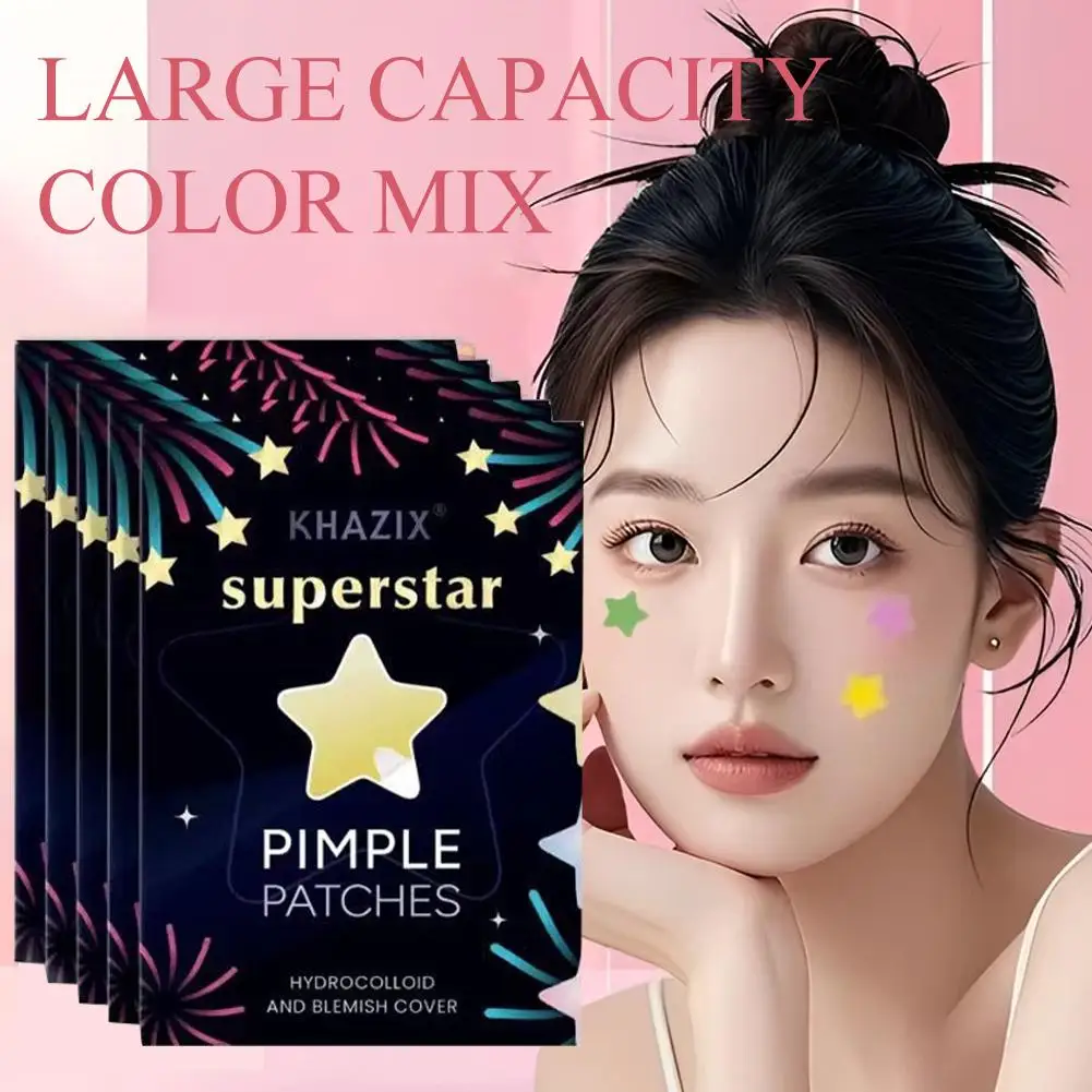 1400pcs Colorful stars Acne patch Acne removal Invisible Concealer Breathable Spots and acne marks cover Facial care patches