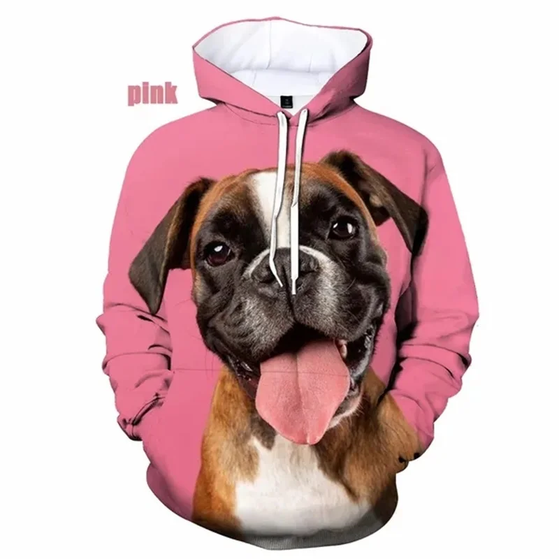 thumbnail image 1 of Sudadera con capucha con estampado 3D de animales y boxeador para hombre, ropa de calle informal con estampado de perro, talla grande, última moda, 1 of 5