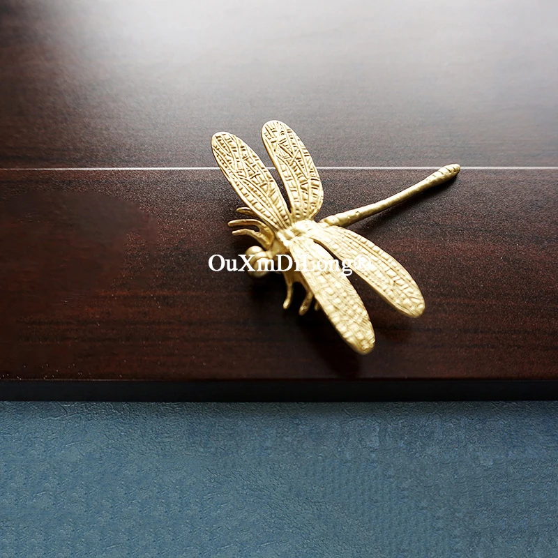 

Beauty Dragonfly Design 4PCS Pure Brass Furniture Handles Drawer Pulls Cupboard Wardrobe Dresser Shoe TV Wine Cabinet Pull Knobs