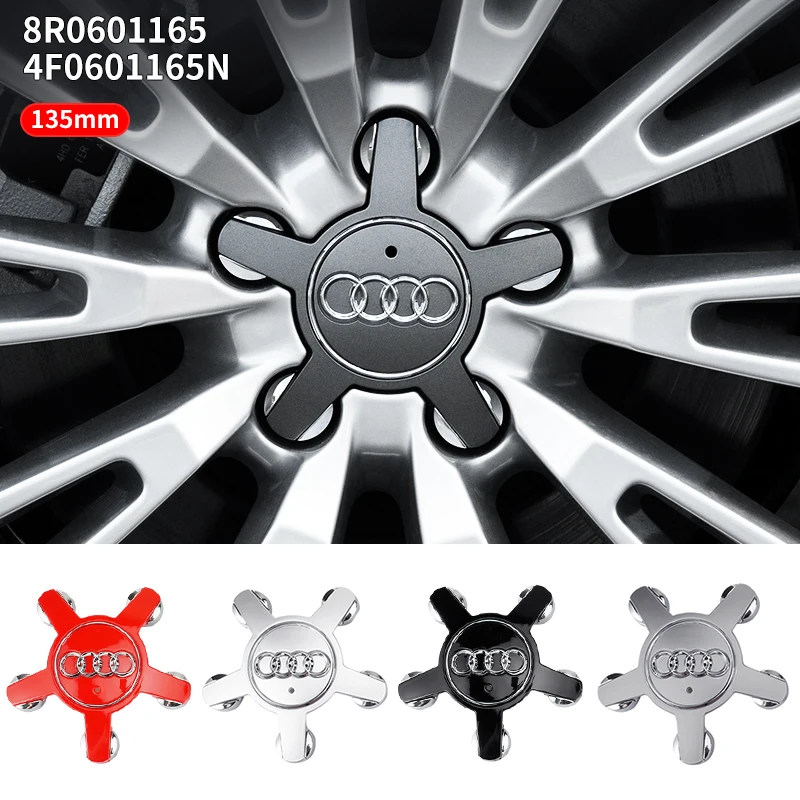 4 Pz 135Mm Car Wheel Center Cap Coprimozzo Badge Logo 8 R0601165 4F0601165N Per Audi A1 A3 A4 A5 A6 A7 Q3 Q5 Q7 Tt B5 B6 B7 8P 8V