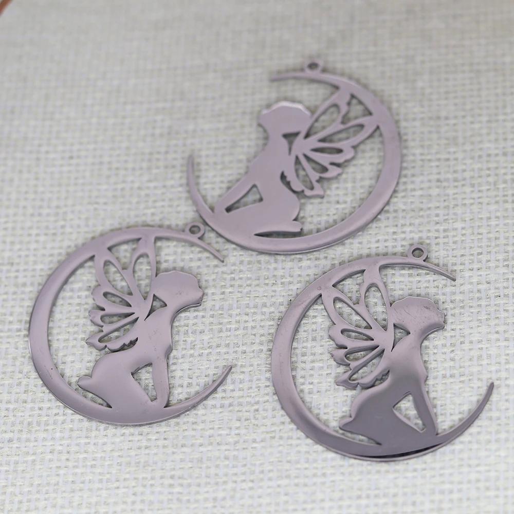 

3pcs/Lot Stainless Steel Spirit Of Moon Accessories DIY Jewelry Making For Bracelets Earring Necklaces For Party Gift