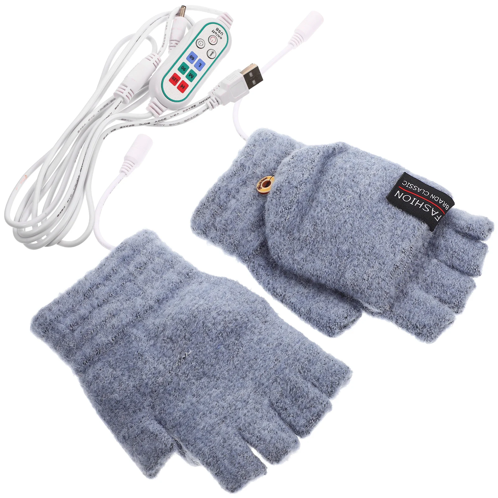 

USB Heating Gloves Heated Fingerless Rechargable Men for Thermal Mittens Typing Knitting Women Miss