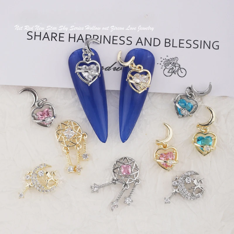 

New Dream Catcher Series Moon Magic Lucky Star Zircon Jewelry Nail Diamond Jewelry nail accessories 3d nail charms