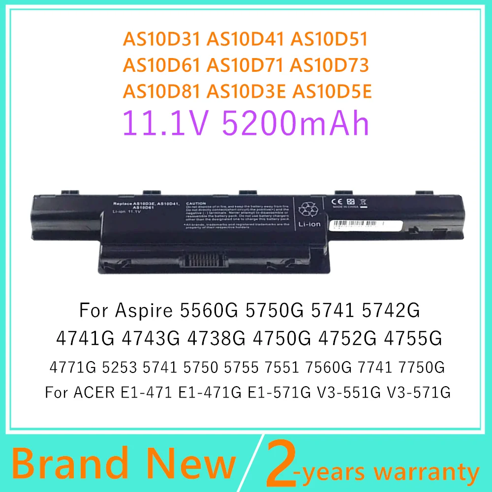 Batteria Akku F&uuml;r Acer Aspire 4551 4741 5750 7551 7560 7750