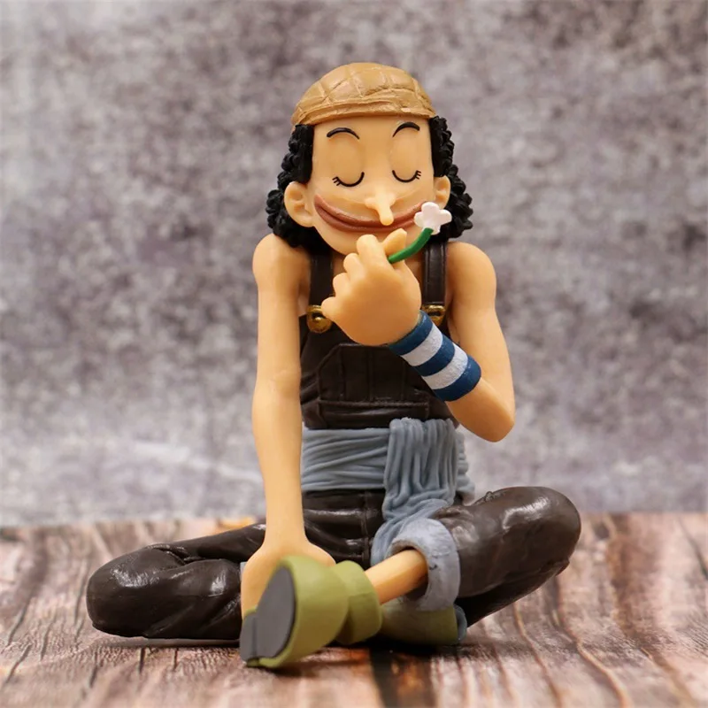 

One Piece Usopp, цветочный запах, сидящая позиция, ПВХ GK экшн-фигурка, модель аниме, куклы, коллекция, детский Шарм, подарок, украшение