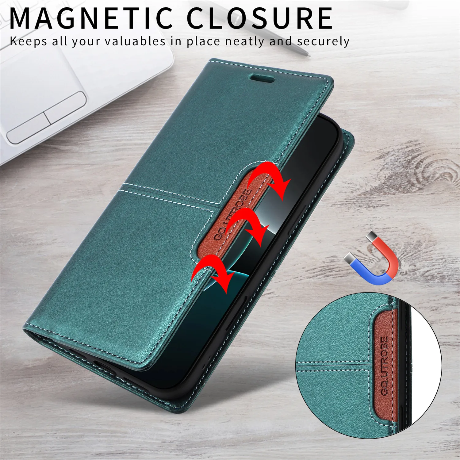 Leather Flip Phone Case For Samsung Galaxy S10 Plus S20 S21 FE S22 S23 S24 S25 Note20 Ultra Magnetic Wallet Bracket Protect Cove 2