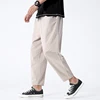 100% Cotton Summer Casual Pants Man Trendy Japanese Cropped Pants Loose Pants Men 5xl 4