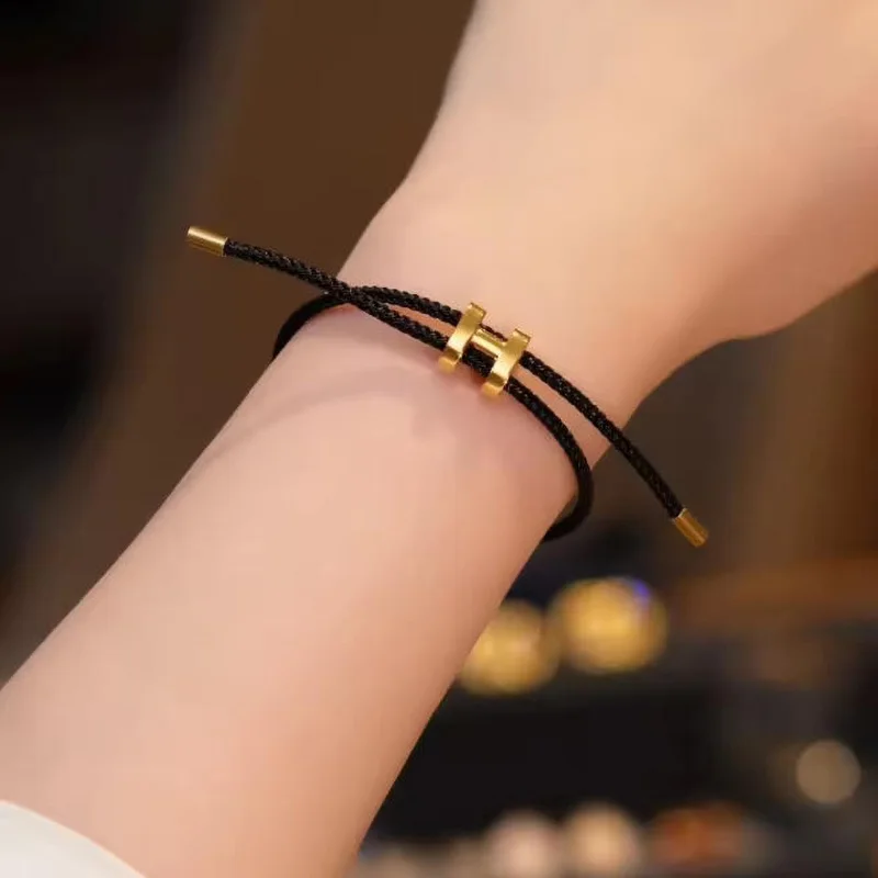 H-Buckle Stainless Steel Rope Bracelet Unisex 3