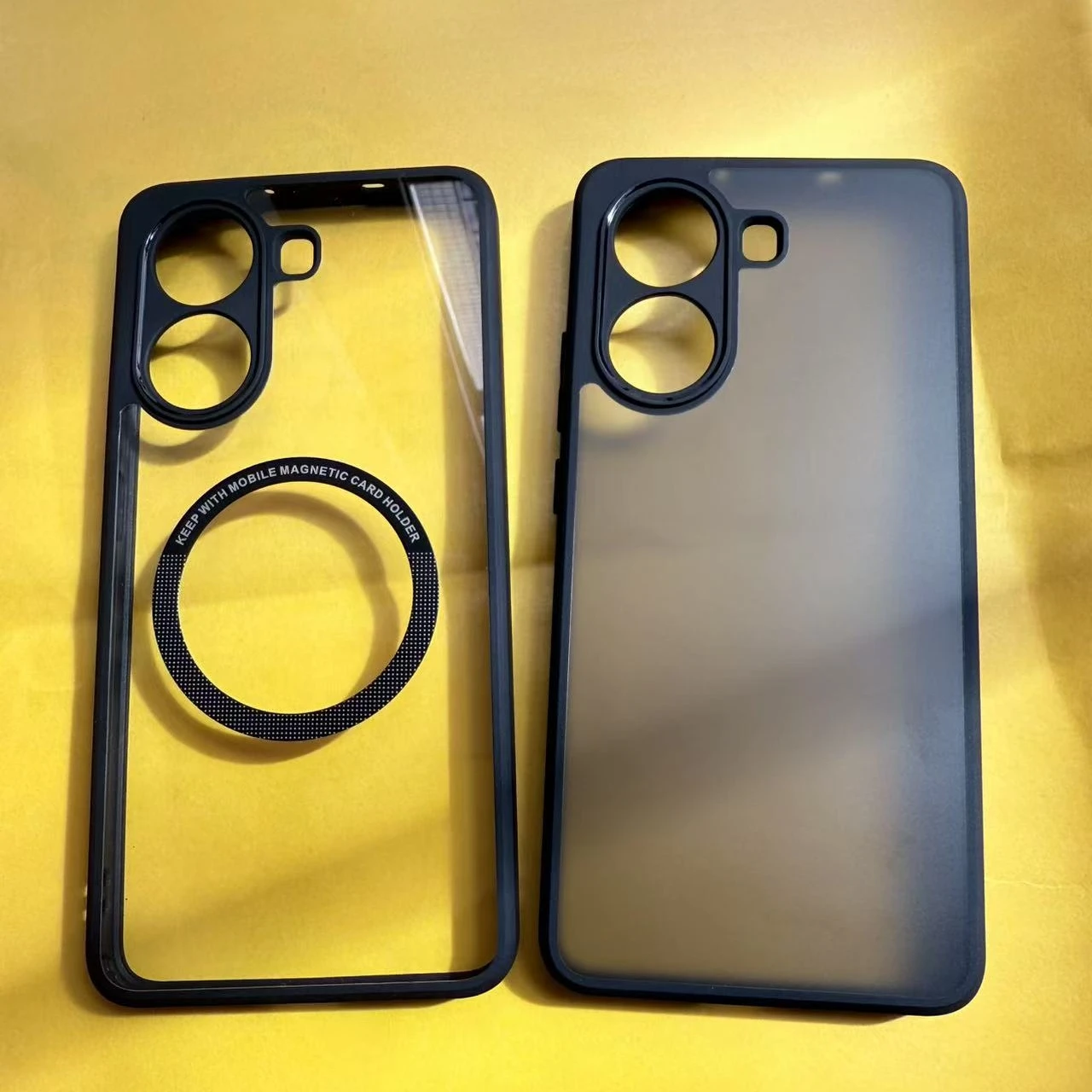 Luxury Armor Frosted Transparent Magnetic Back Cover – Acrylic Bumper Case