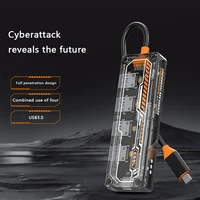 5 IN 1 Transparent USB C HUB USB Splitter Type C HUB for Macbook Pro Air Laptops PC Accessories Docking Station Hub USB C Rj45 1