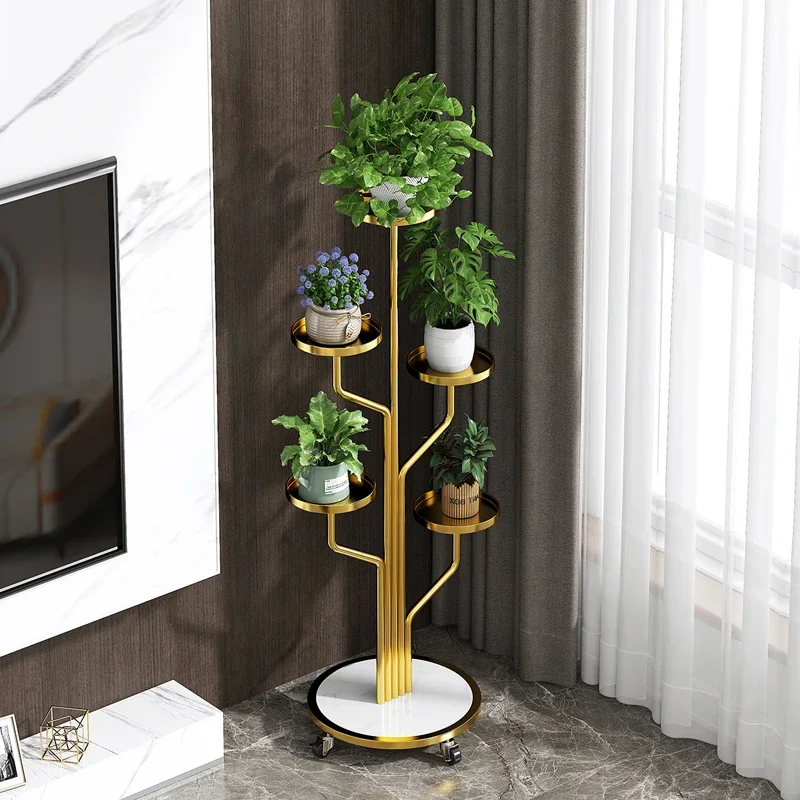 

Modern Display Plant Shelf Rack High Quality Metal Living Room Luxury Plant Stand Nordic Golden Estanteria Plantas Furniture